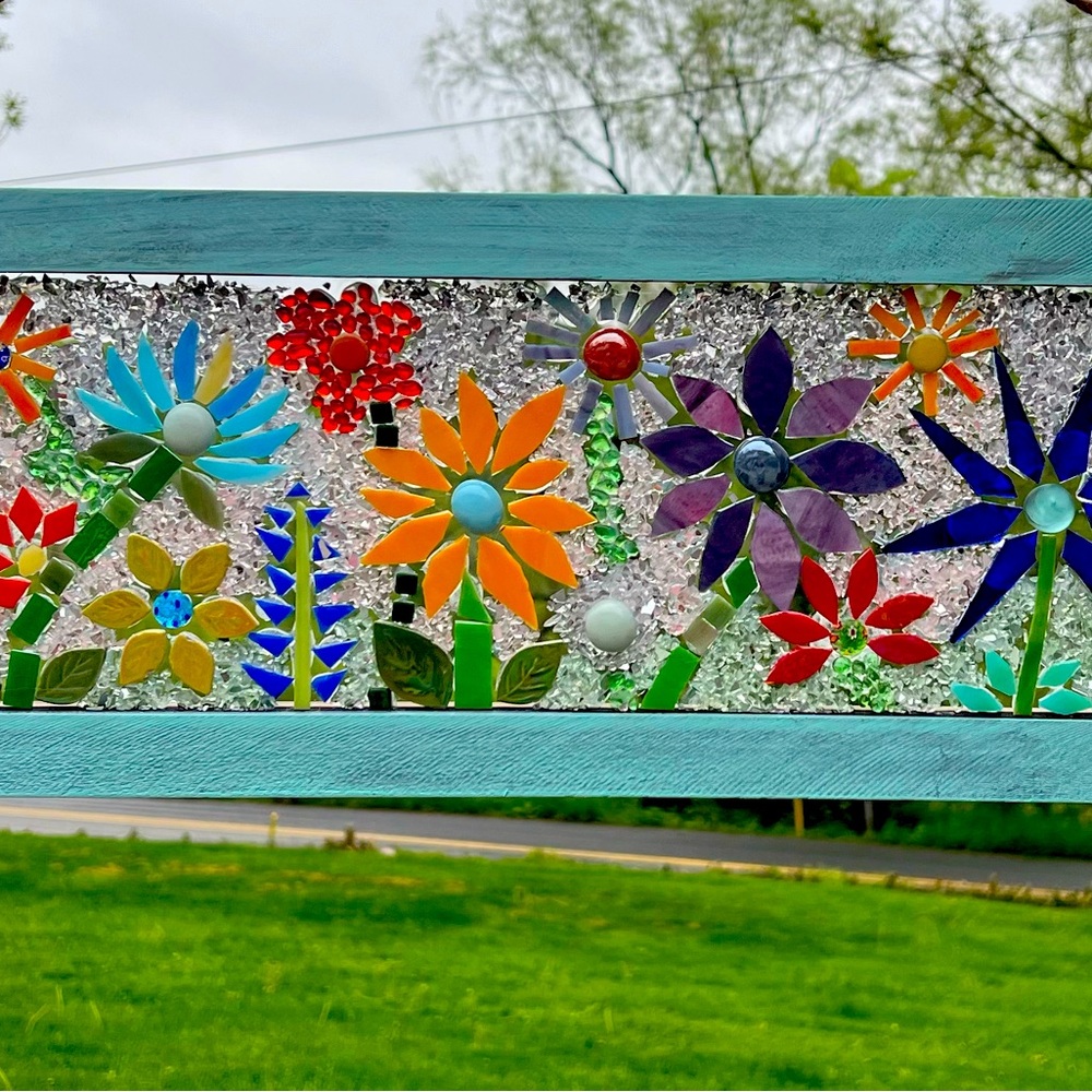 Beautiful glass wildflower garden